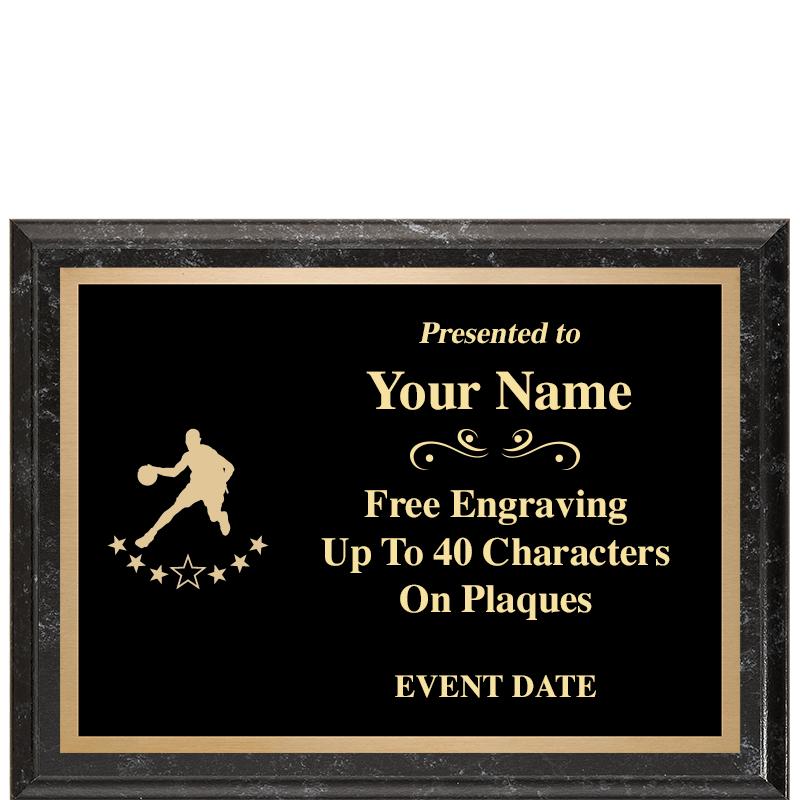 8x6 BLACK MARBLEIZED PLAQUE