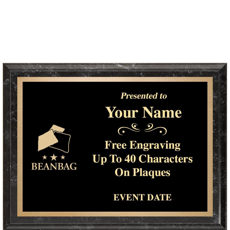 8x6 BLACK MARBLEIZED PLAQUE