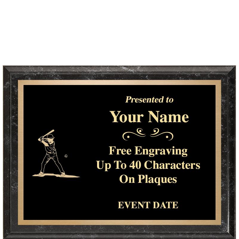 8x6 BLACK MARBLEIZED PLAQUE