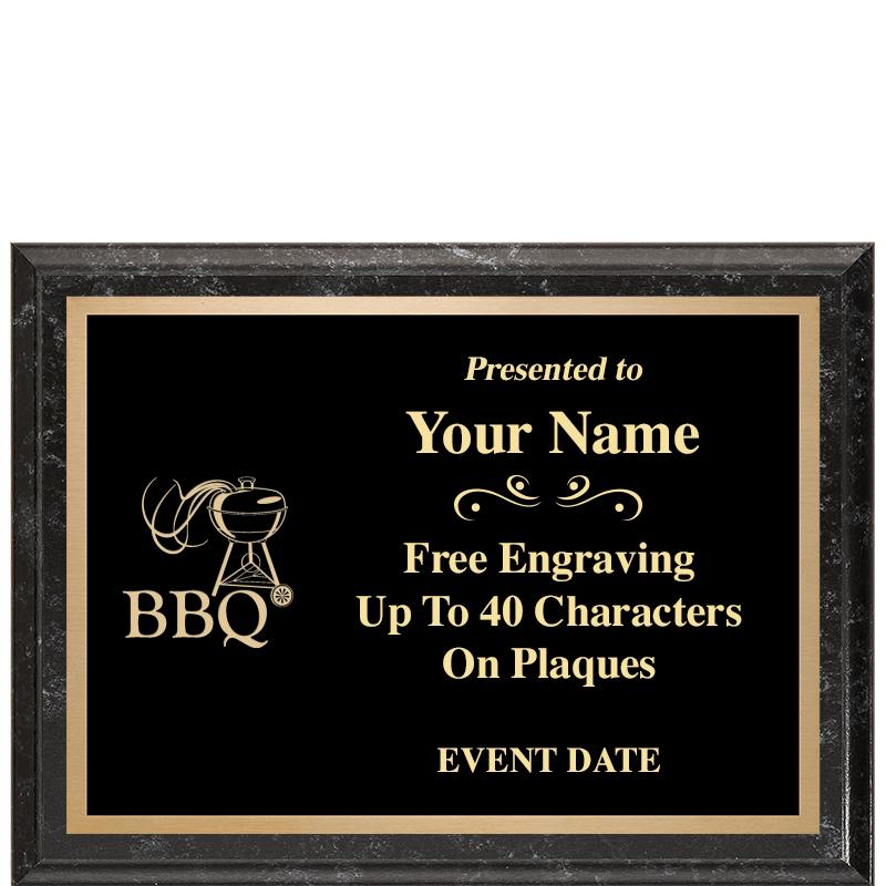 8x6 BLACK MARBLEIZED PLAQUE