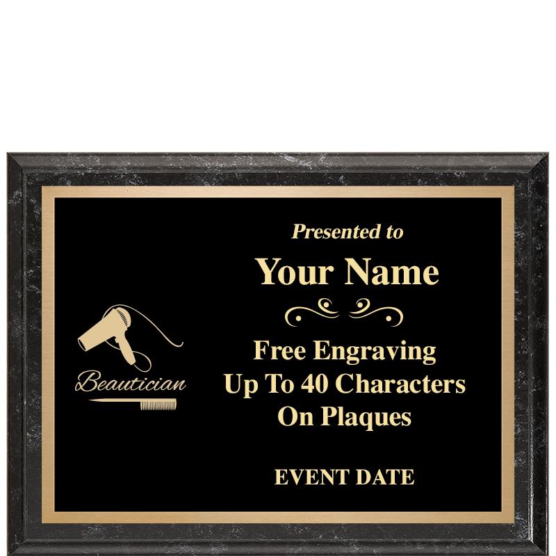 8x6 BLACK MARBLEIZED PLAQUE