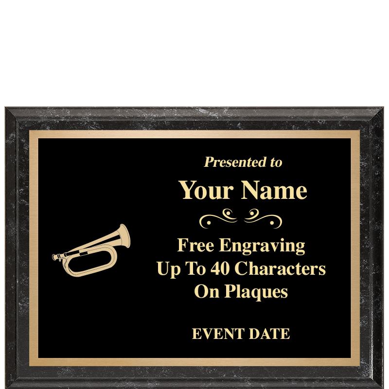 8x6 BLACK MARBLEIZED PLAQUE