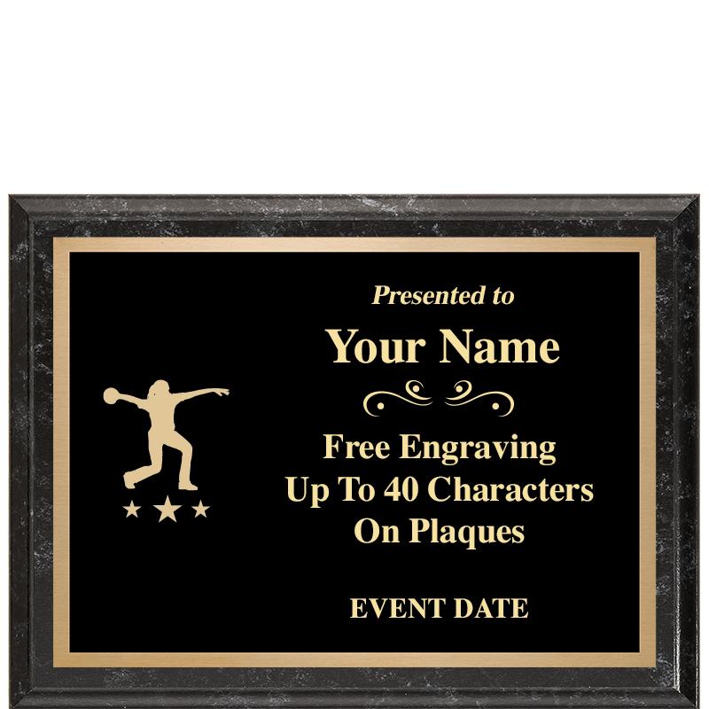 8x6 BLACK MARBLEIZED PLAQUE