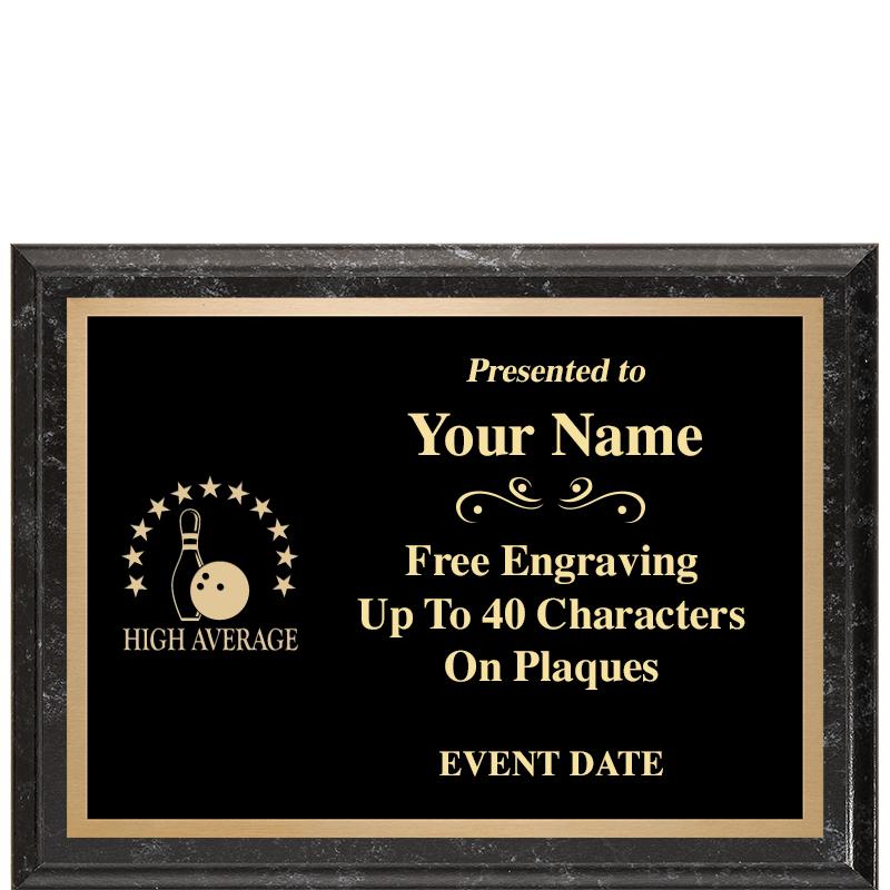 8x6 BLACK MARBLEIZED PLAQUE