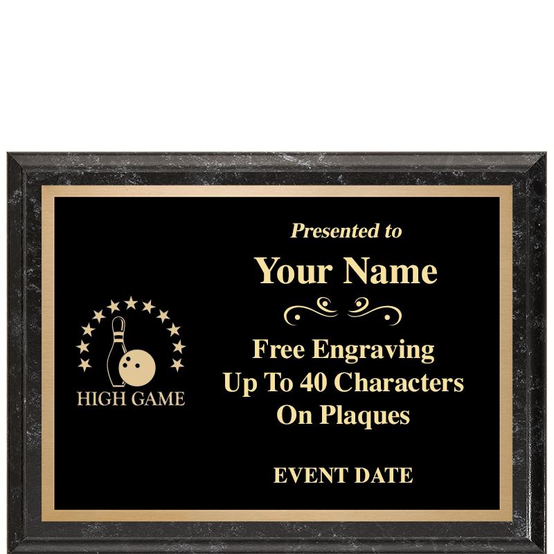 8x6 BLACK MARBLEIZED PLAQUE