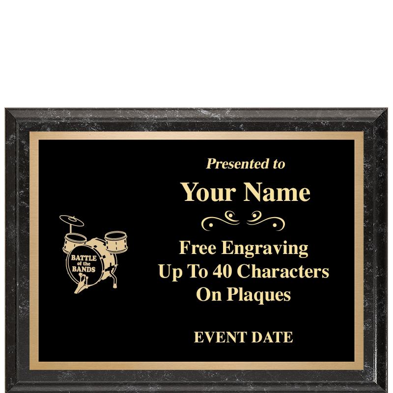 8x6 BLACK MARBLEIZED PLAQUE