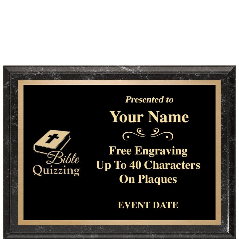 8x6 BLACK MARBLEIZED PLAQUE