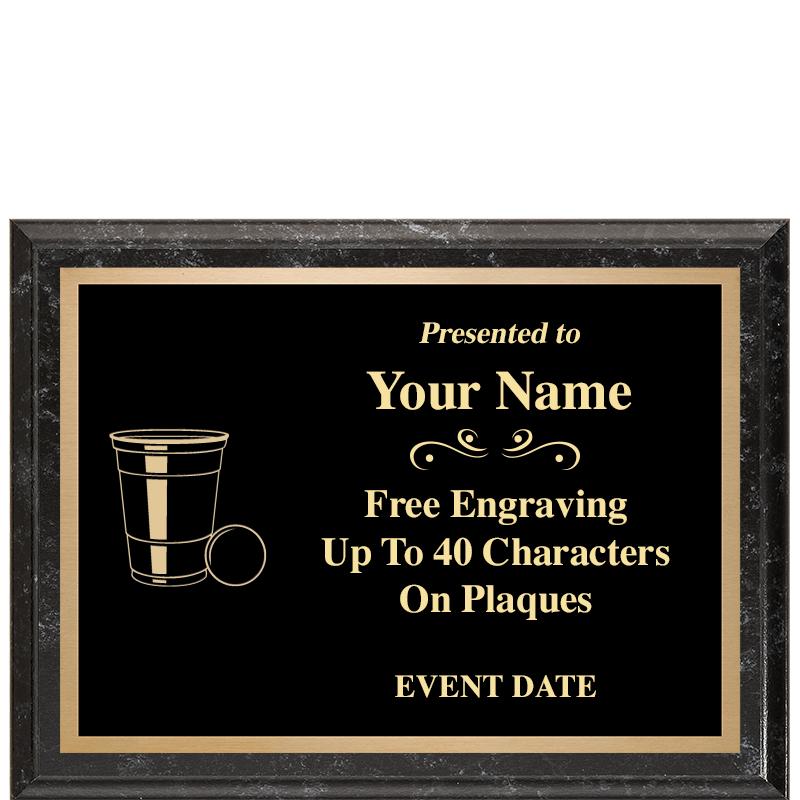 8x6 BLACK MARBLEIZED PLAQUE