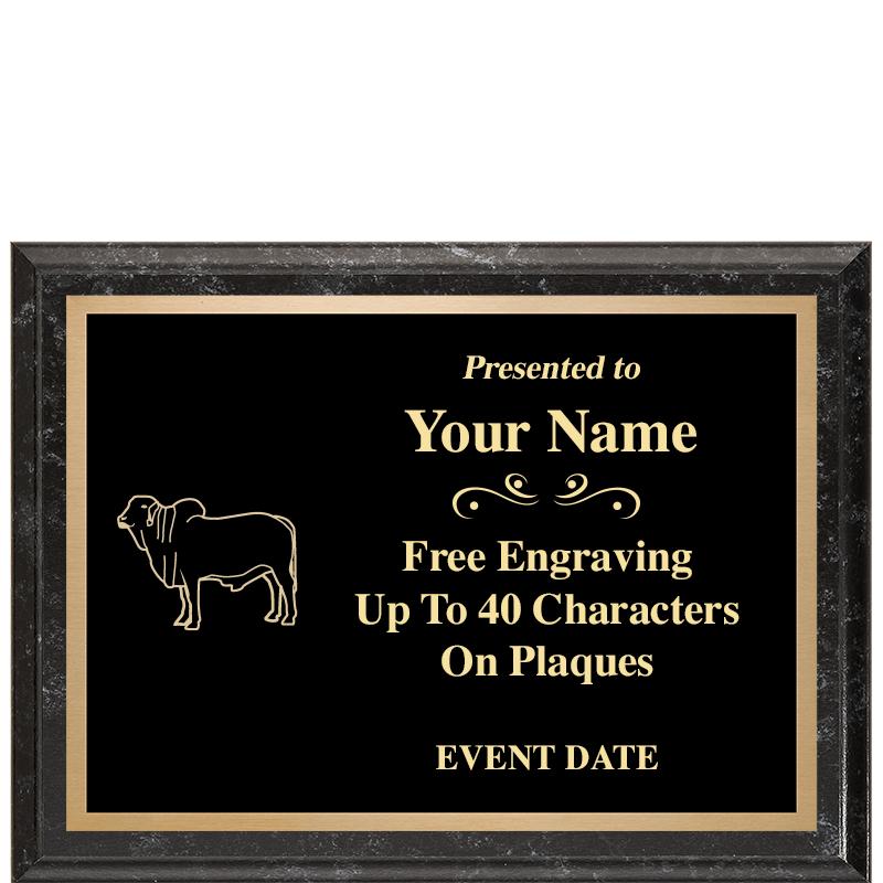 8x6 BLACK MARBLEIZED PLAQUE