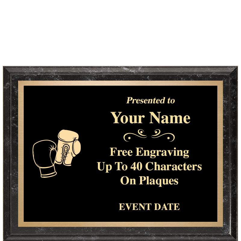 8x6 BLACK MARBLEIZED PLAQUE