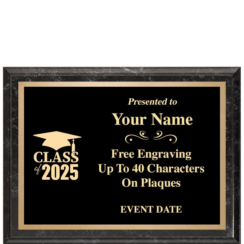 8x6 BLACK MARBLEIZED PLAQUE