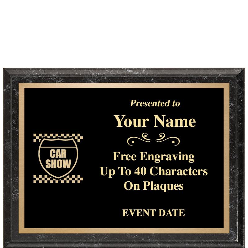 8x6 BLACK MARBLEIZED PLAQUE