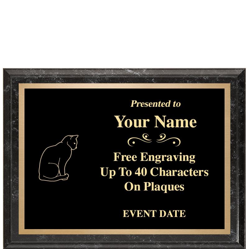 8x6 BLACK MARBLEIZED PLAQUE