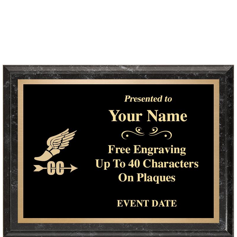 8x6 BLACK MARBLEIZED PLAQUE