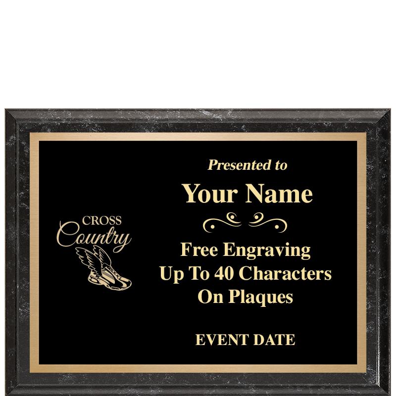 8x6 BLACK MARBLEIZED PLAQUE