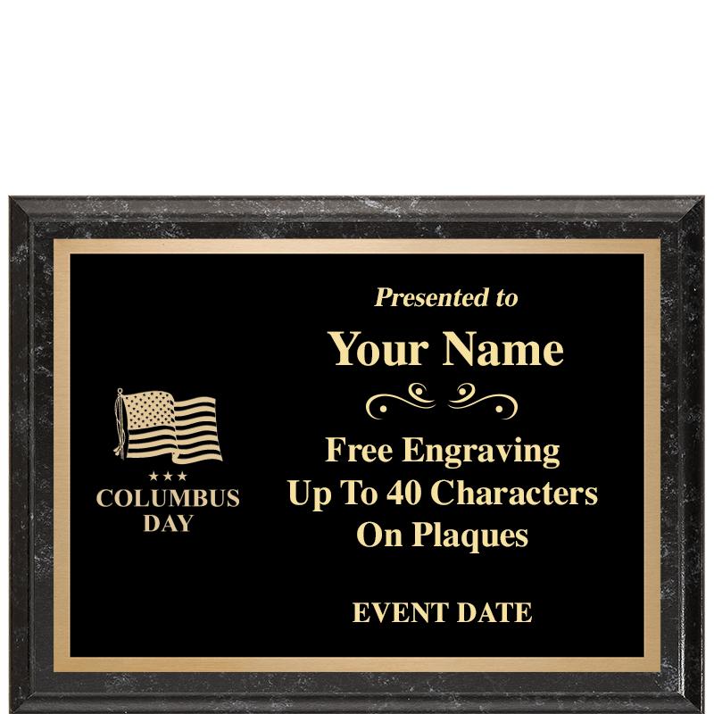 8x6 BLACK MARBLEIZED PLAQUE