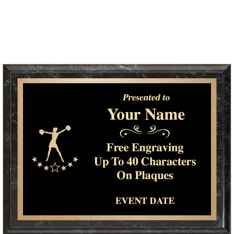 8x6 BLACK MARBLEIZED PLAQUE