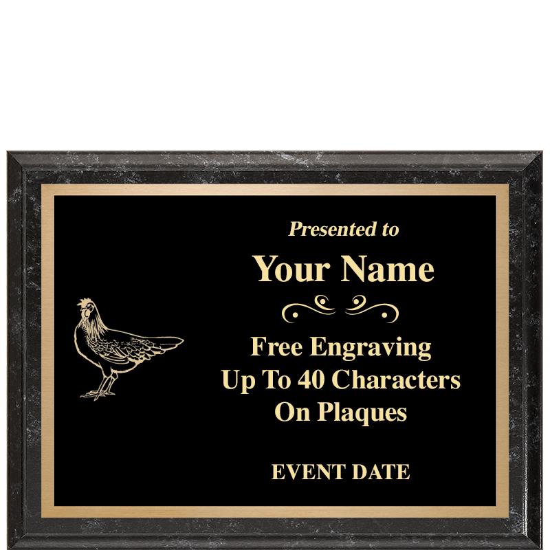 8x6 BLACK MARBLEIZED PLAQUE