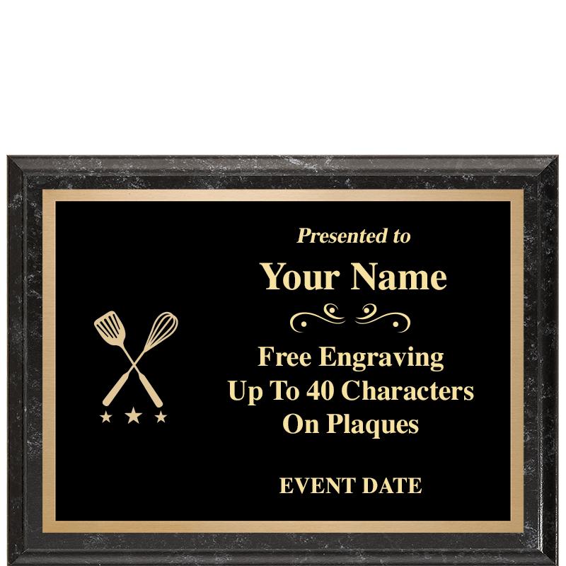 8x6 BLACK MARBLEIZED PLAQUE