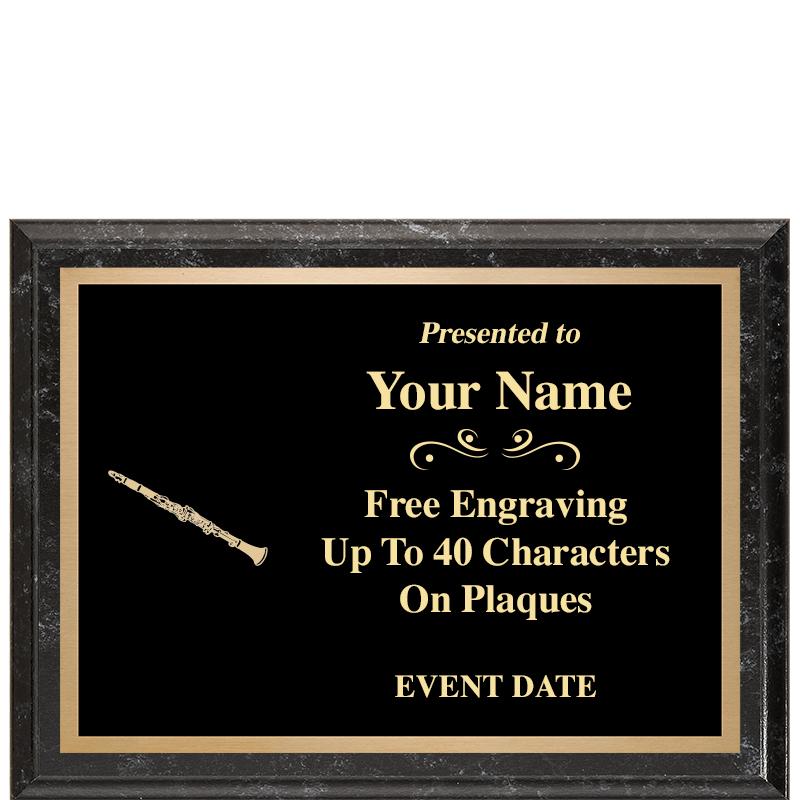 8x6 BLACK MARBLEIZED PLAQUE