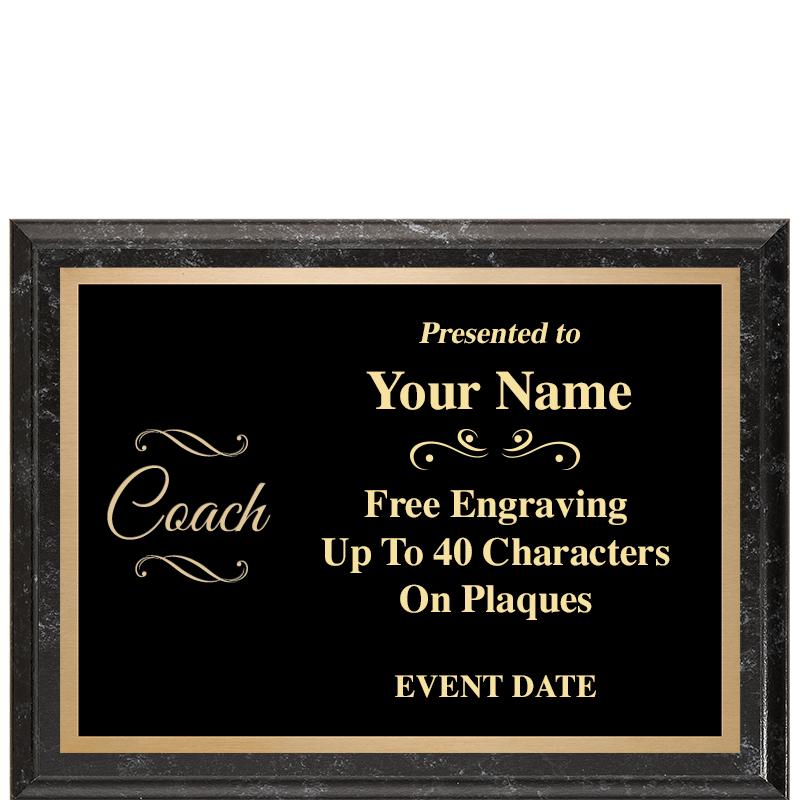 8x6 BLACK MARBLEIZED PLAQUE