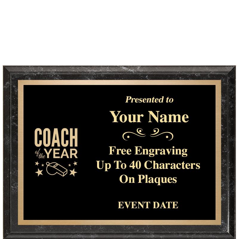 8x6 BLACK MARBLEIZED PLAQUE