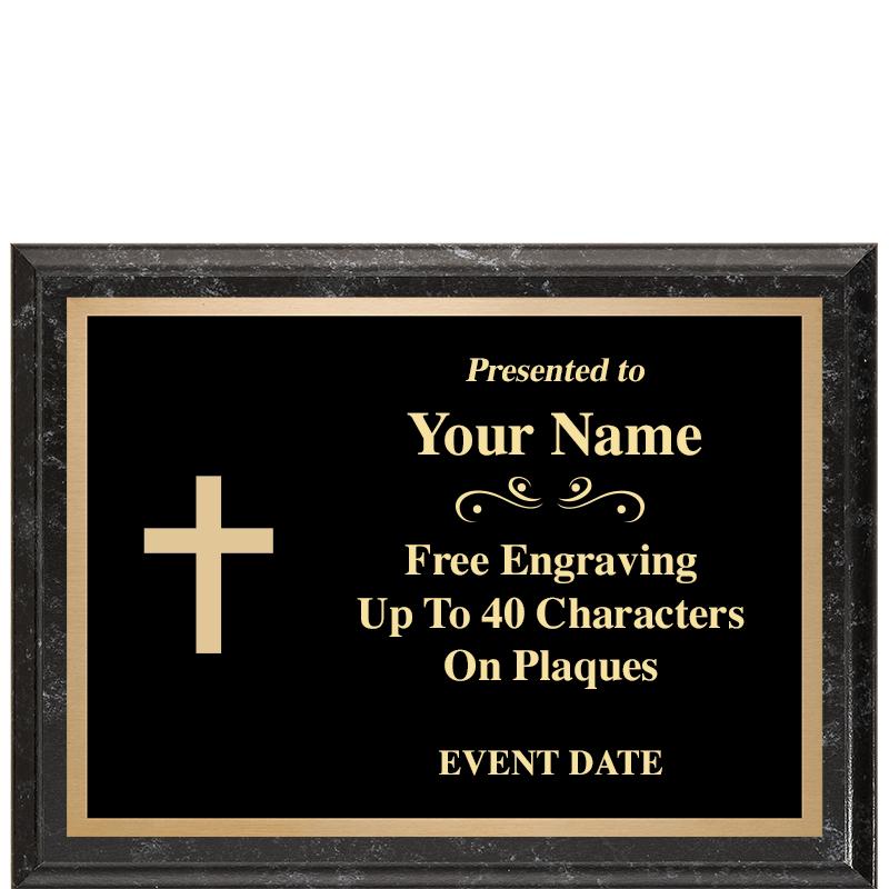 8x6 BLACK MARBLEIZED PLAQUE