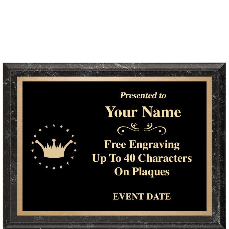 8x6 BLACK MARBLEIZED PLAQUE