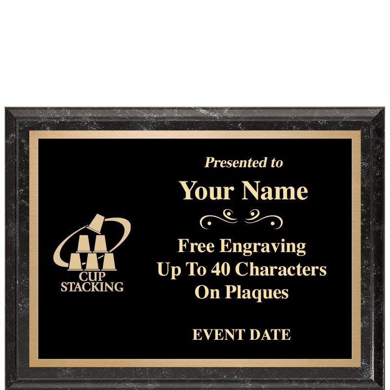 8x6 BLACK MARBLEIZED PLAQUE