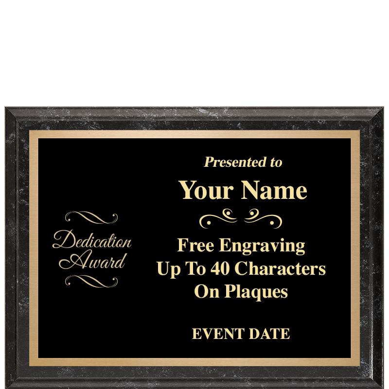 8x6 BLACK MARBLEIZED PLAQUE