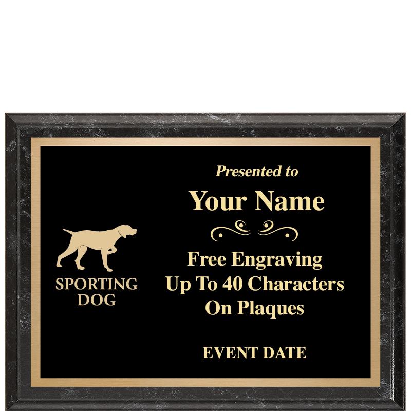 8x6 BLACK MARBLEIZED PLAQUE