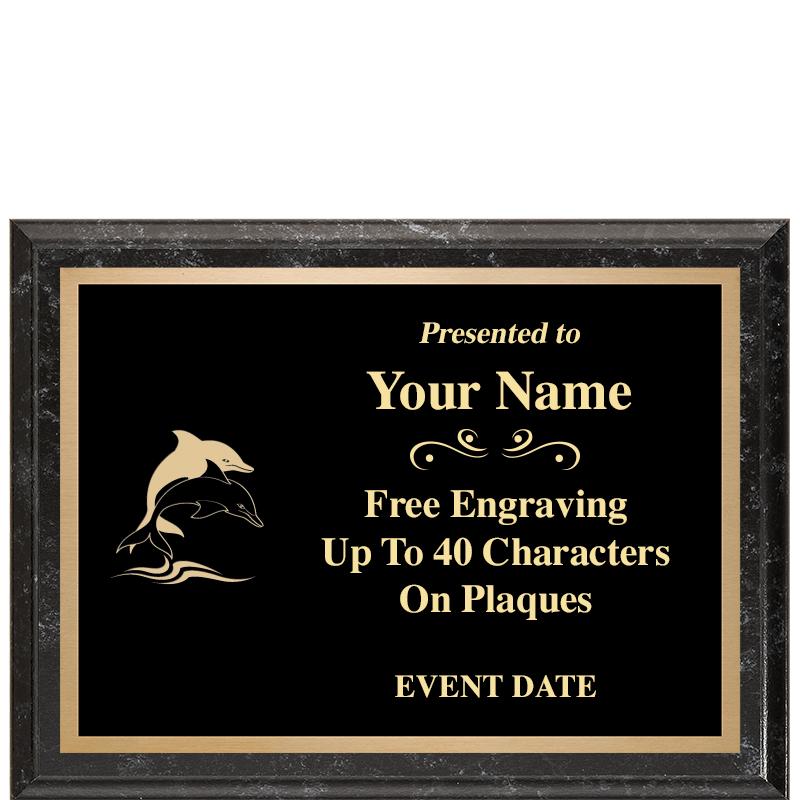 8x6 BLACK MARBLEIZED PLAQUE