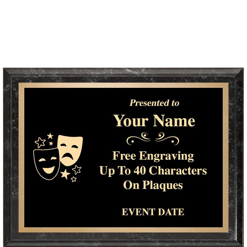 8x6 BLACK MARBLEIZED PLAQUE