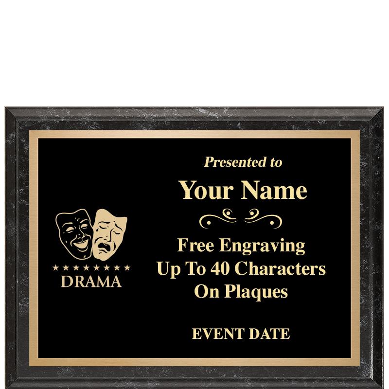 8x6 BLACK MARBLEIZED PLAQUE