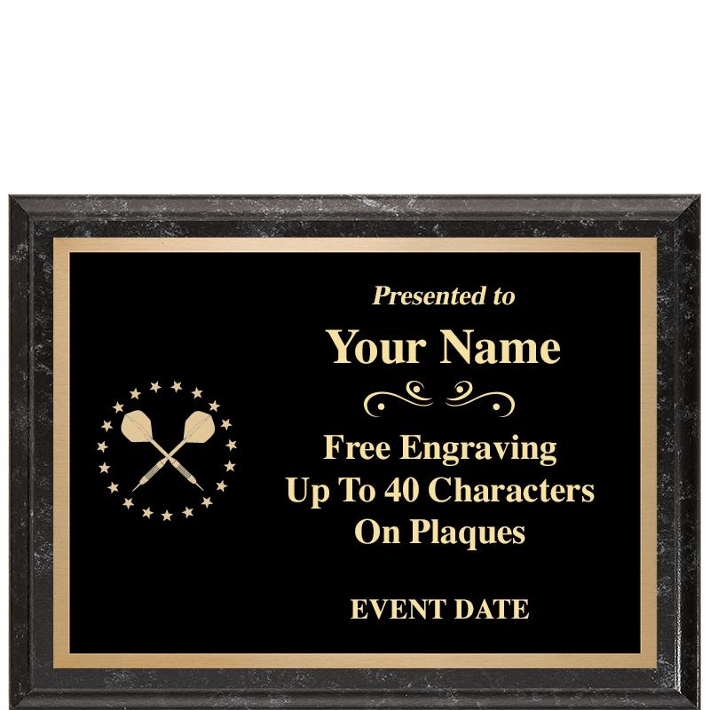 8x6 BLACK MARBLEIZED PLAQUE