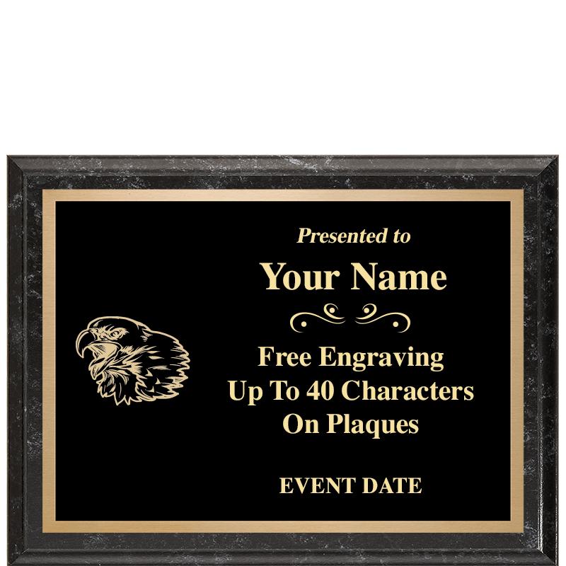 8x6 BLACK MARBLEIZED PLAQUE