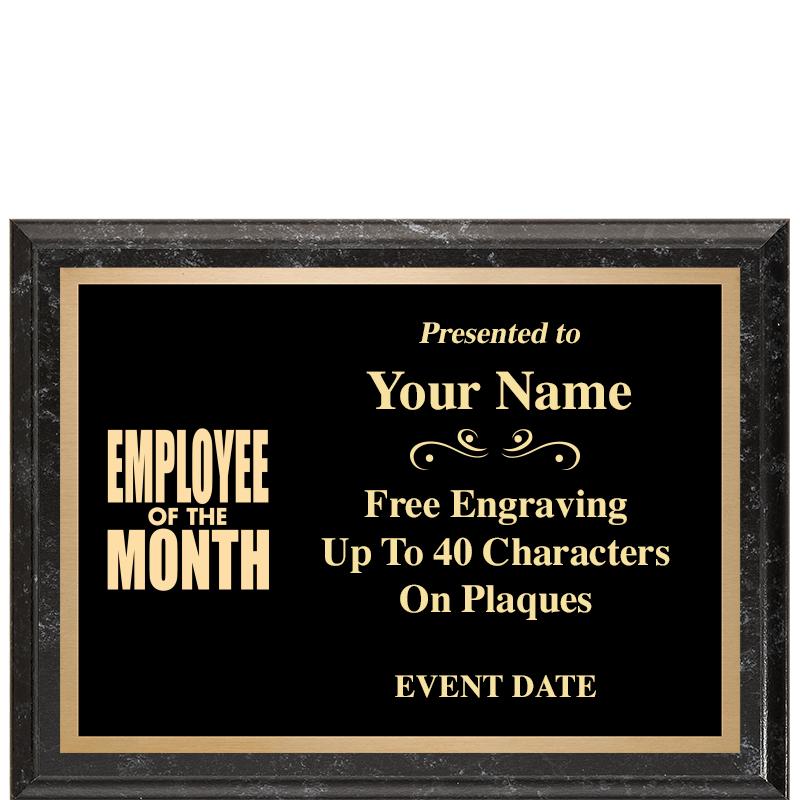 8x6 BLACK MARBLEIZED PLAQUE