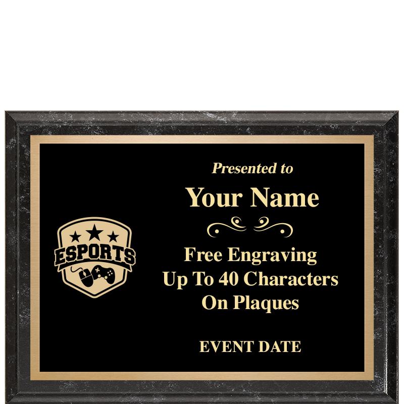 8x6 BLACK MARBLEIZED PLAQUE