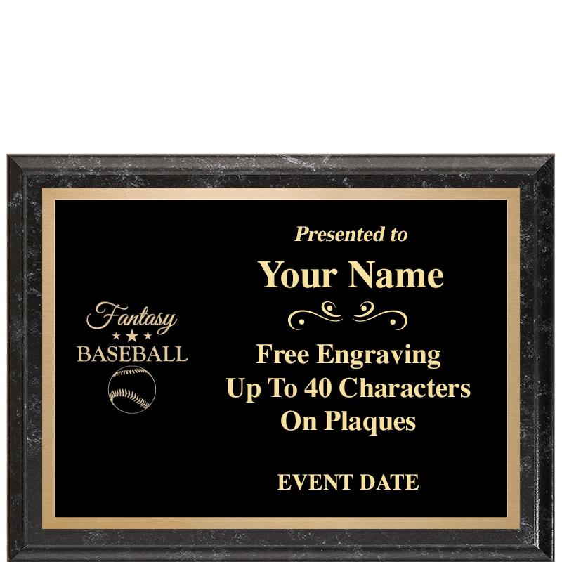 8x6 BLACK MARBLEIZED PLAQUE