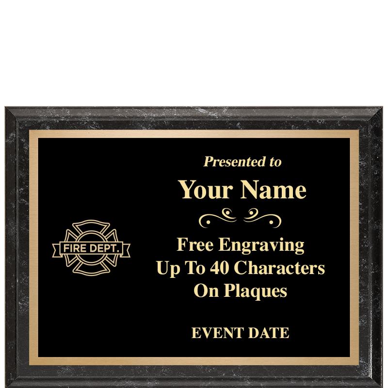 8x6 BLACK MARBLEIZED PLAQUE