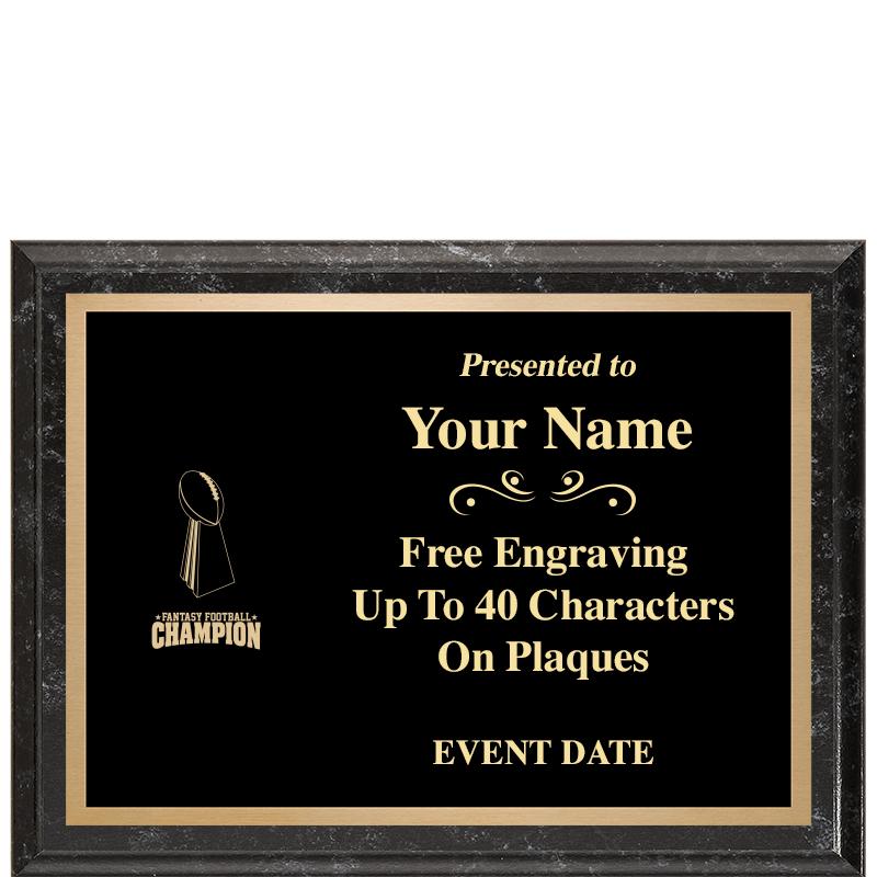 8x6 BLACK MARBLEIZED PLAQUE