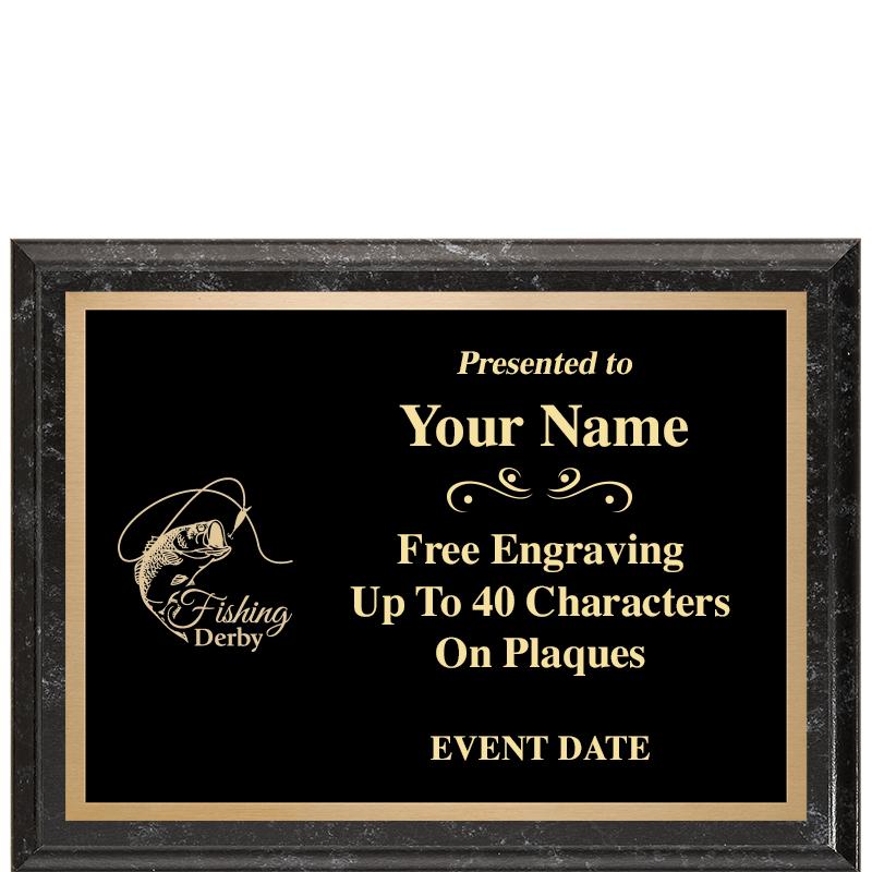 8x6 BLACK MARBLEIZED PLAQUE