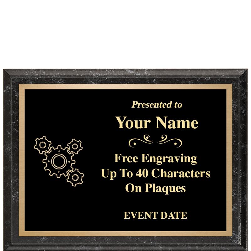 8x6 BLACK MARBLEIZED PLAQUE