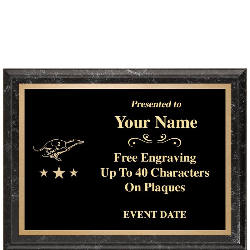 8x6 BLACK MARBLEIZED PLAQUE