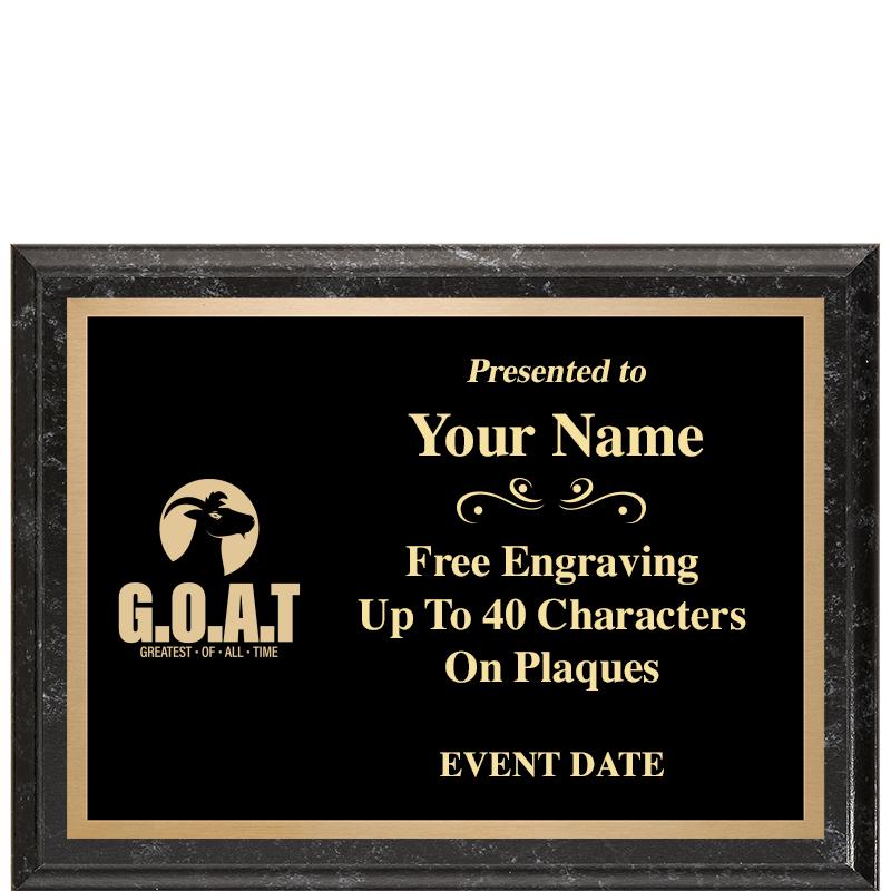 8x6 BLACK MARBLEIZED PLAQUE