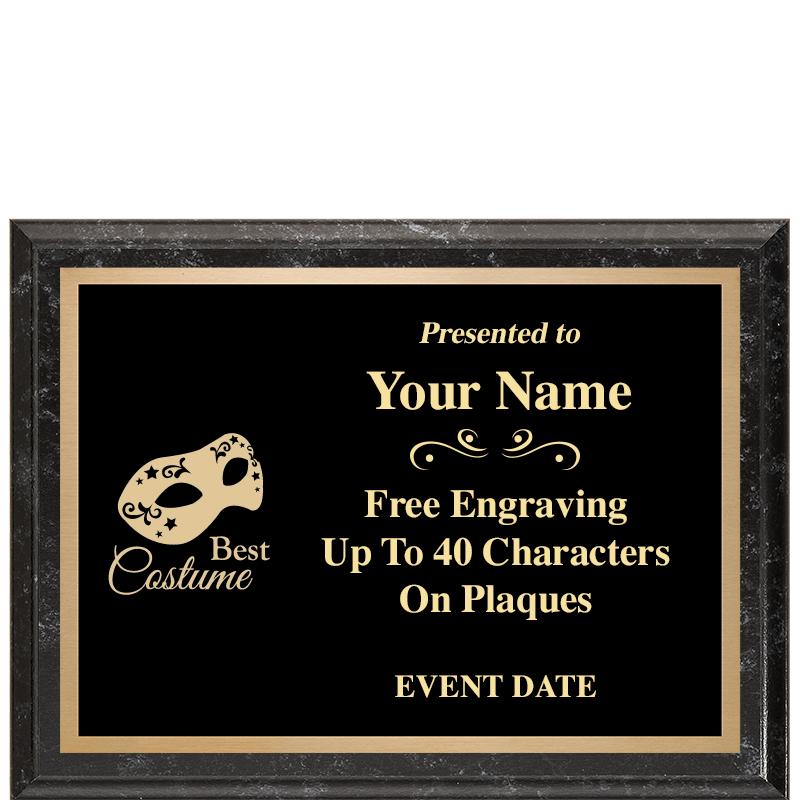 8x6 BLACK MARBLEIZED PLAQUE