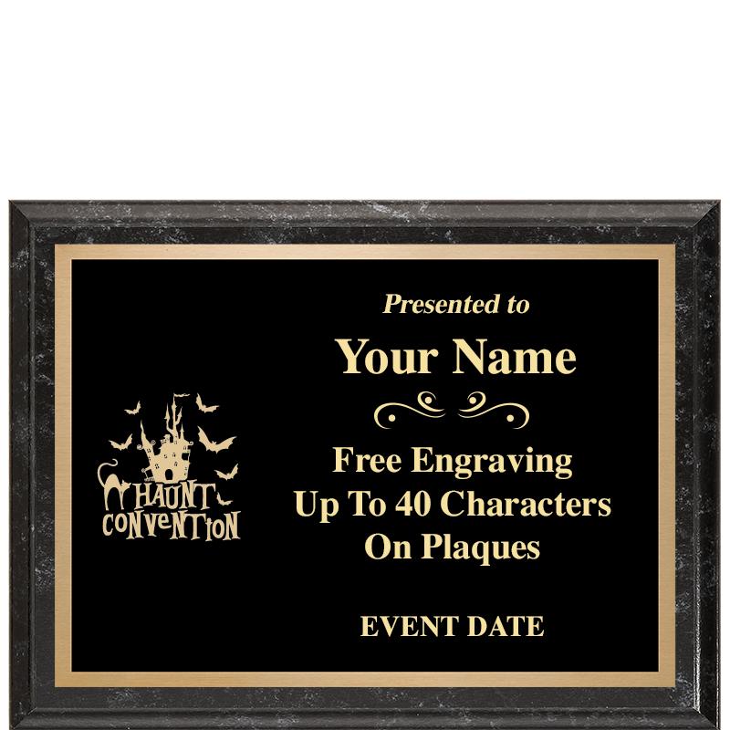 8x6 BLACK MARBLEIZED PLAQUE