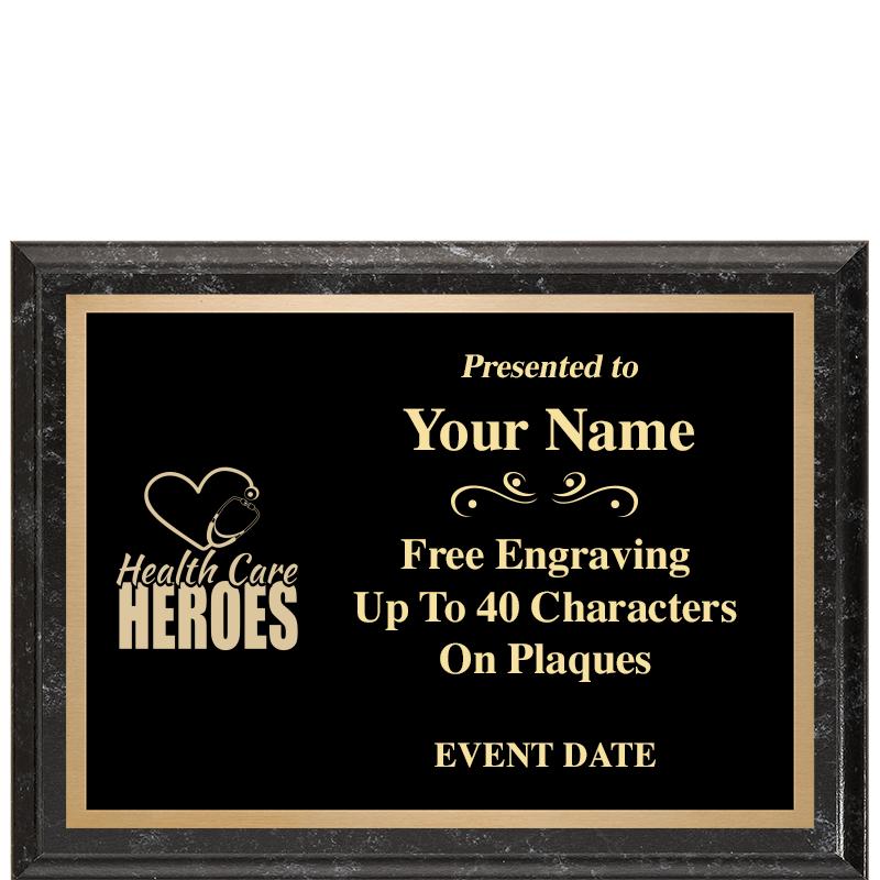 8x6 BLACK MARBLEIZED PLAQUE