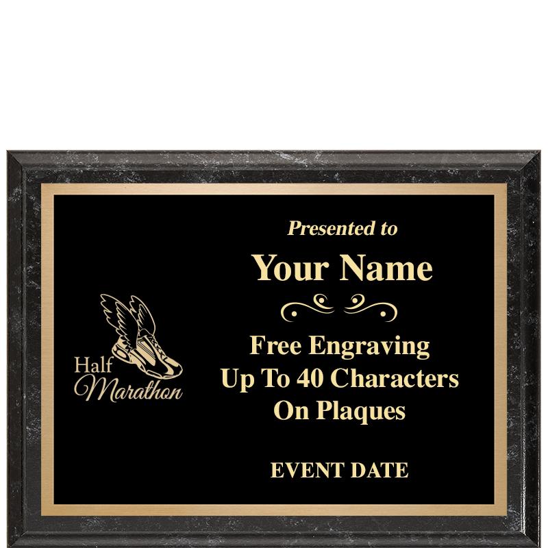 8x6 BLACK MARBLEIZED PLAQUE