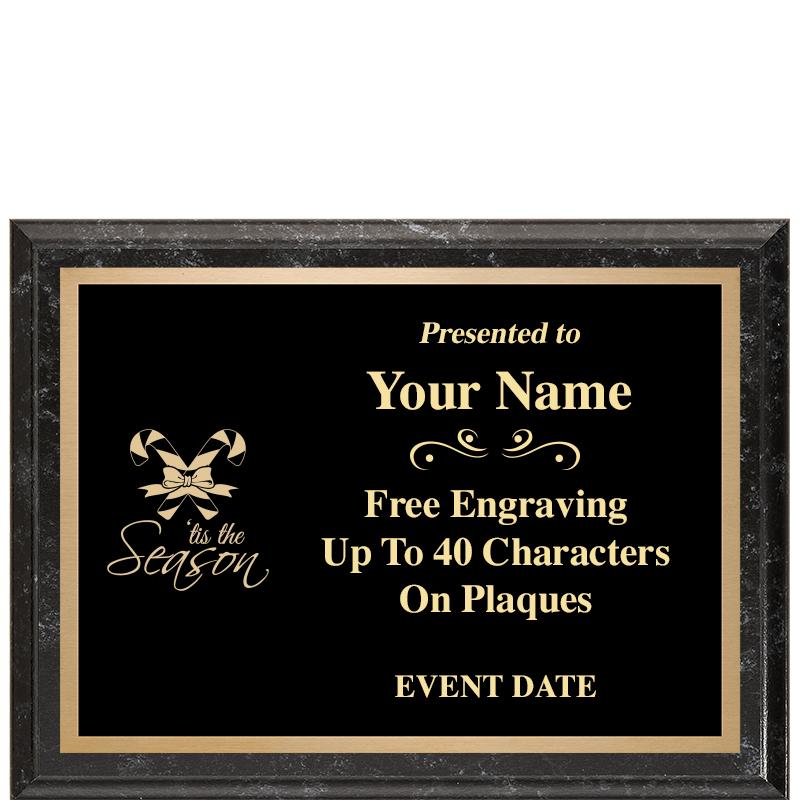 8x6 BLACK MARBLEIZED PLAQUE
